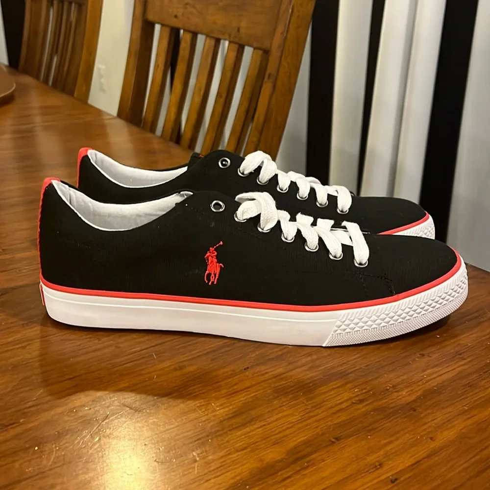 Polo Ralph Lauren Ballards Shoes Sneakers boat new black red Mens Size 10